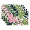 Tropical Hibiscus Monstera Printed Placemats Summer Jungle Brunch Backyard Banquet Indoor Gathering Family Meals Home Decor
