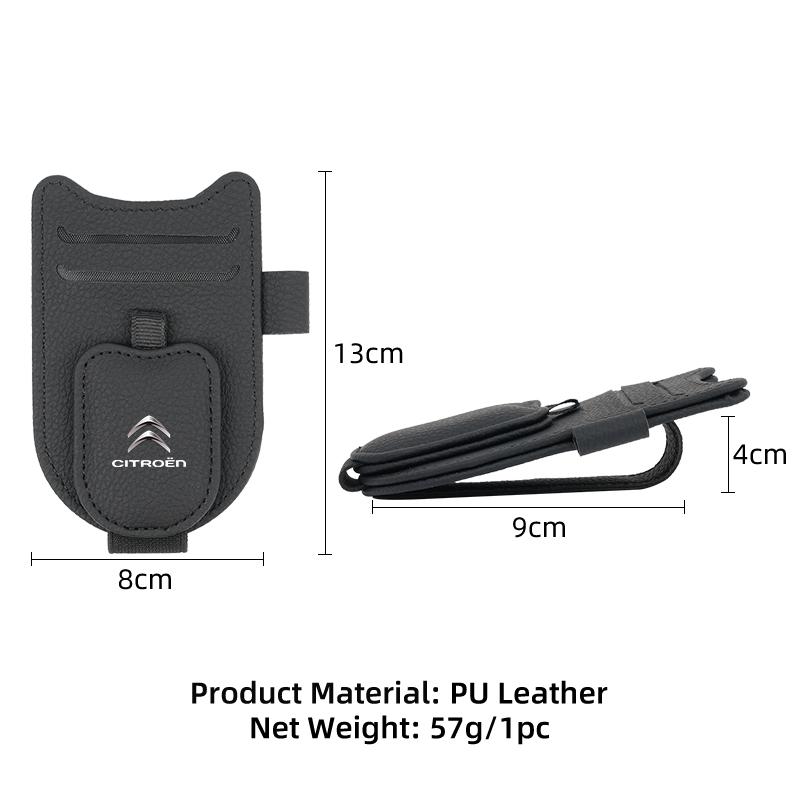 Car Glasses Holder Sun Visor Leather Sunglasses Clip Auto Accessories For Citroen C3 C4 C5 C1 C2 Berlingo Celysee Xsara Picasso