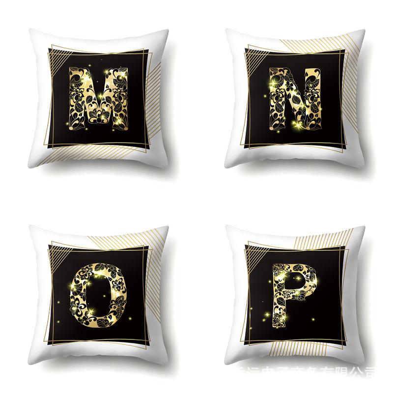 Polyester Pillowcase 26 English Letters Sofa Pillow Bedside Cushion Car Lumbar Cushion Office