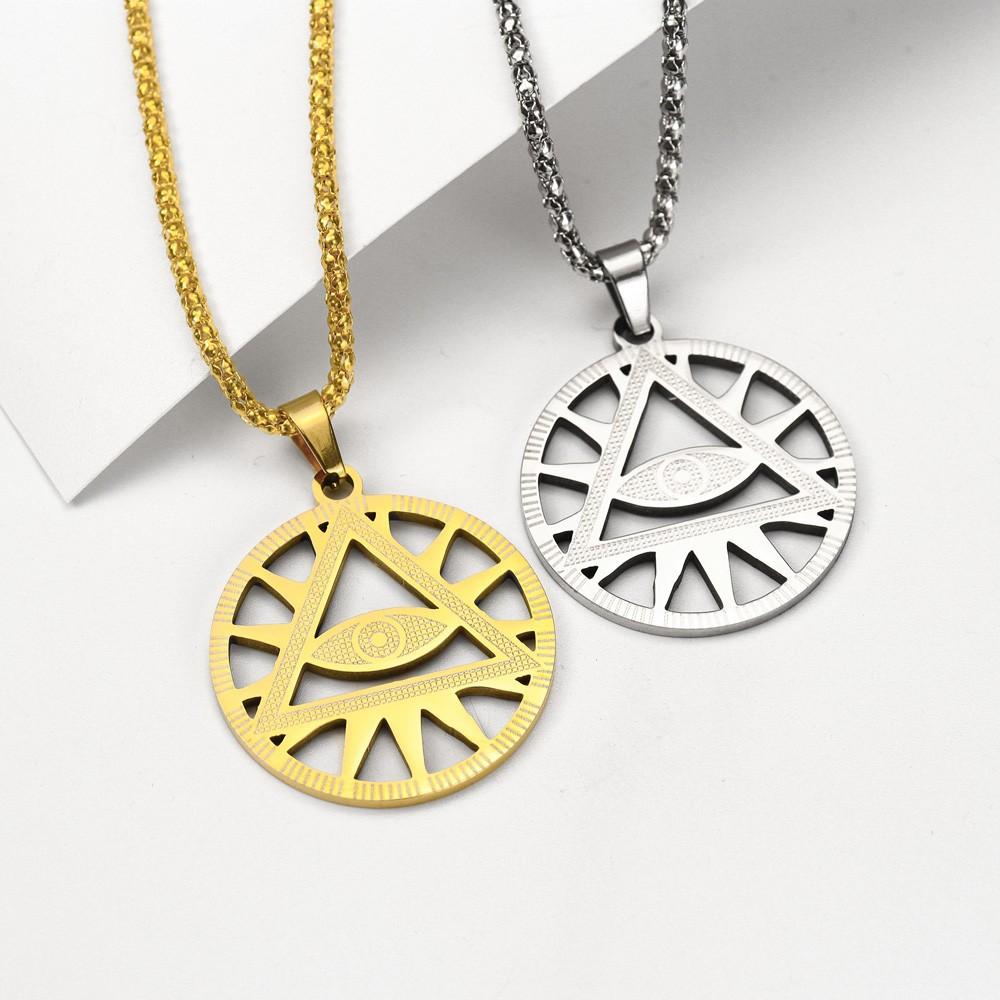 New Trendy Illuminati Pyramid Charm Necklace Men's Necklace Jewelry
