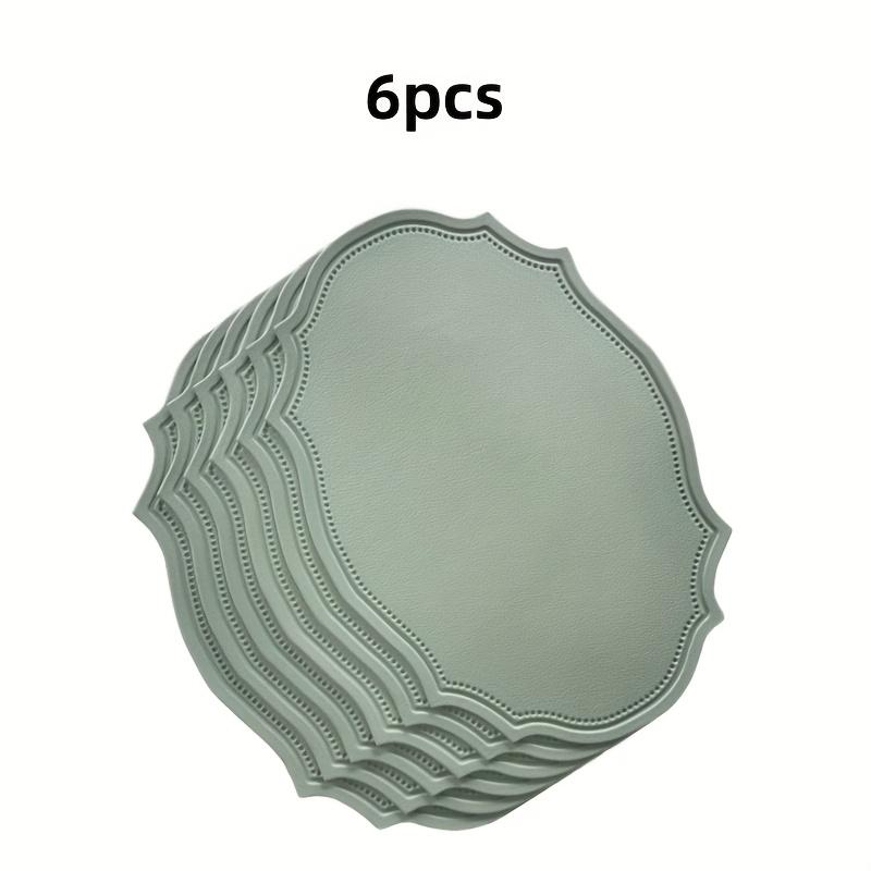 6pcs 30x43cm Oval Lace Placemats High Quality Placemats Suitable for Kitchen, Dining Room, Living Room, Holiday Parties Wedding Table Decor Gift