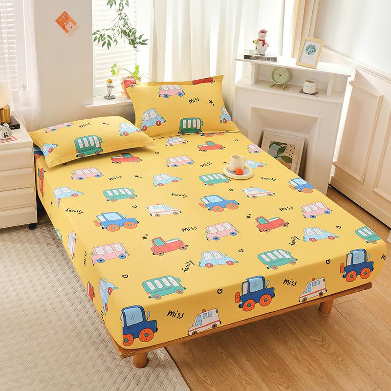 New Pure Cotton Single Bed Sheet Cartoon Small Fresh All Cotton Bed Sheet Single Double Mattress Protective Cover
