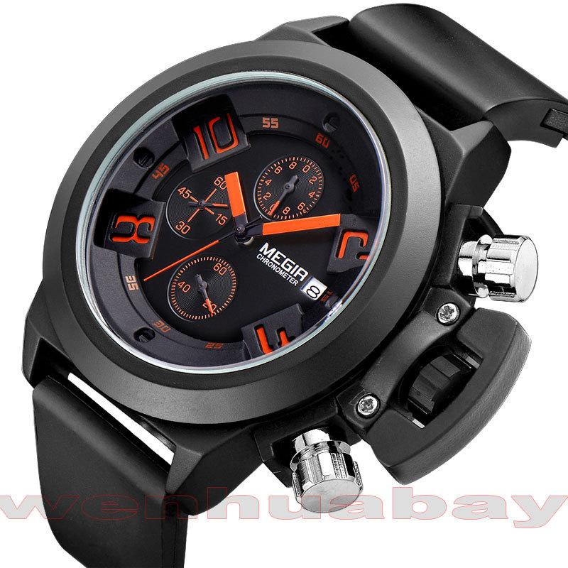 

Multi-Functional Men S Watch, Sports Silicone Band Waterproof Calendar Quartz Watch 2002 чорний