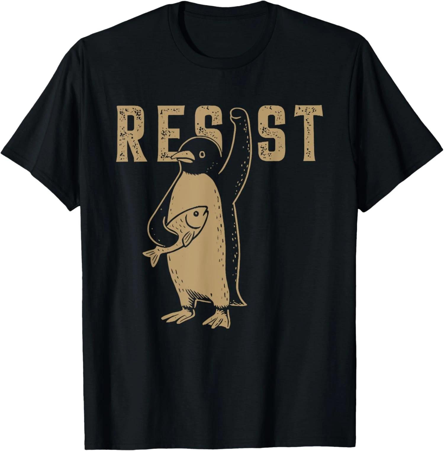 Resist Penguin Activism Graphic Design Unisex T-Shirt XS