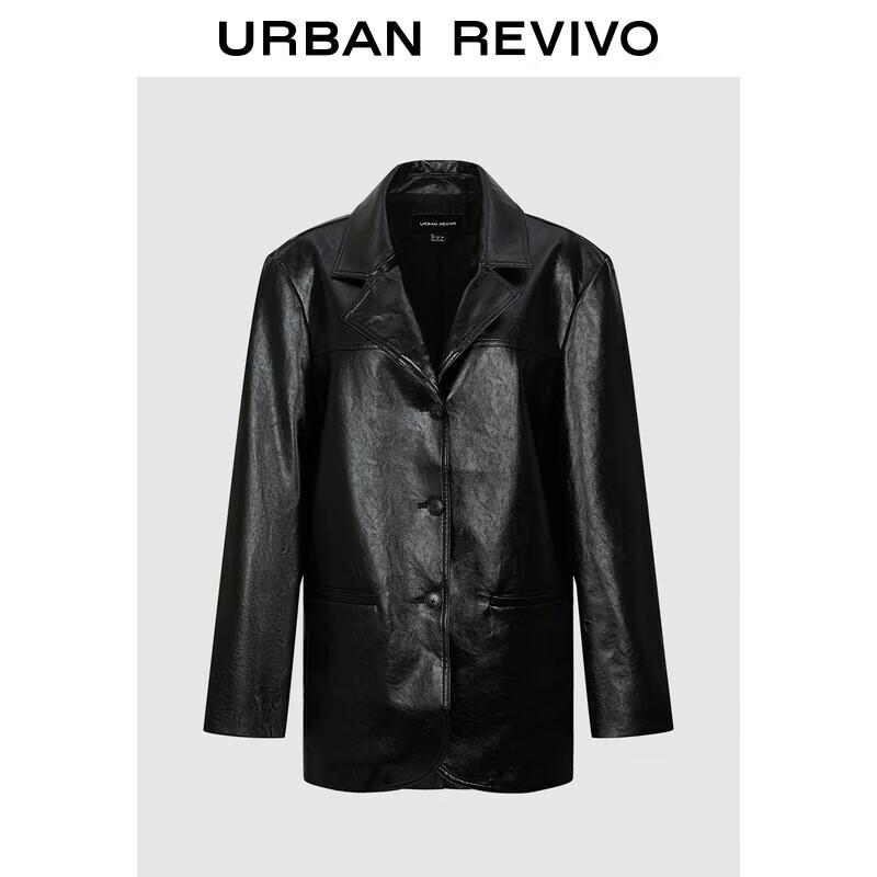 

UR Женский Элегантный Свободный Плиссированный Блейзер Под Кожу UWM150103 XS