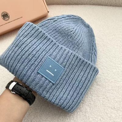 High-Quality Nordic Wool Beanie & Smiley Face Hat Sticker - Korean Style Couple Edition.
