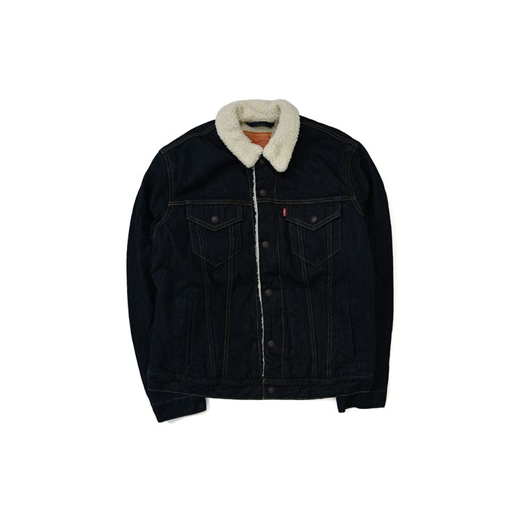 

Levis Denim Куртка с флисовой подкладкой Мужские куртки Темно-синяя-Деним 16365-0075
