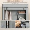 Fabric Wardrobe w/ Shelves Hanging Rail Foldable Wardrobe Light Grey