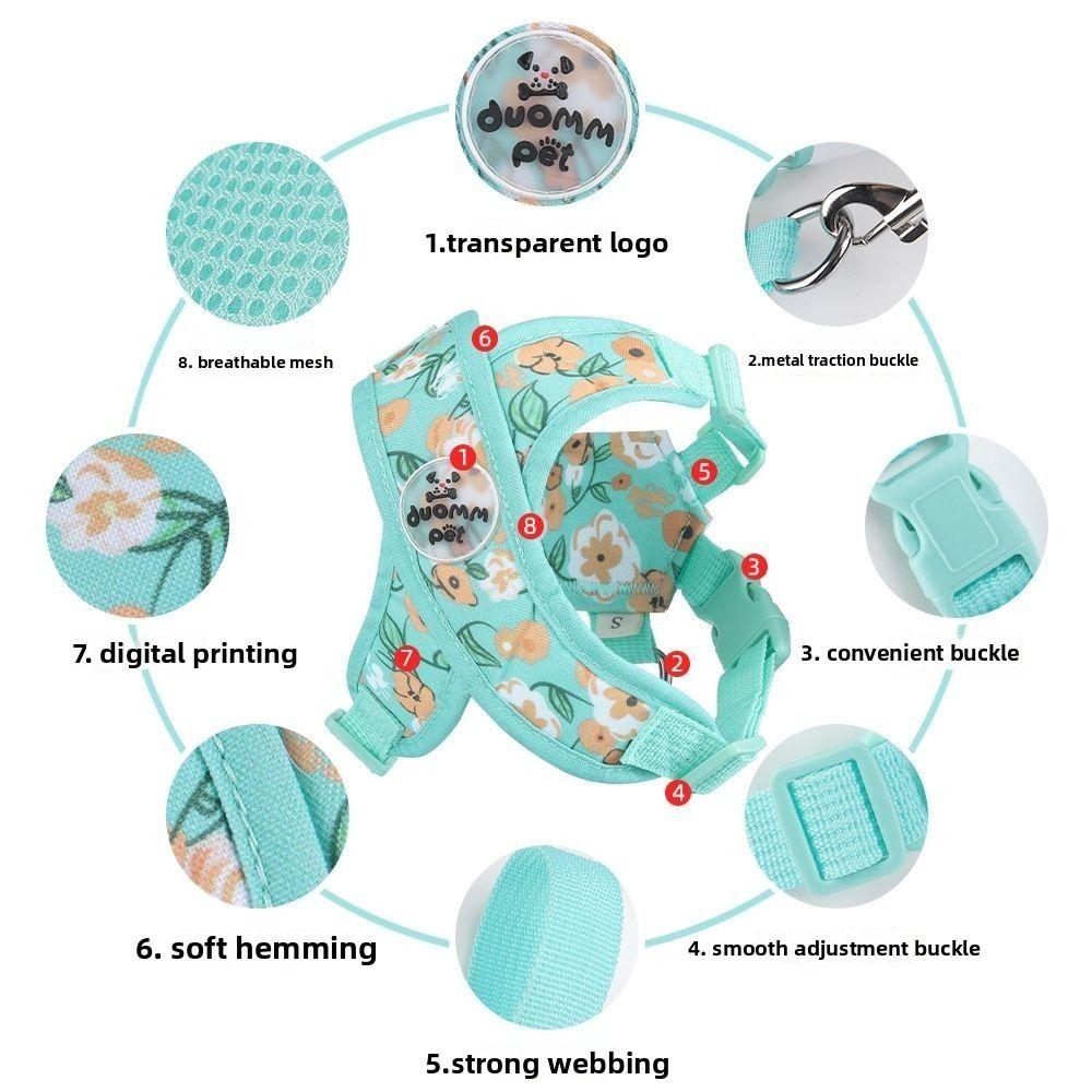 Verstellbares X-förmiges Hundegeschirr Weste Ausbruchsicheres Hundegeschirr und Leinen-Set für kleine und mittelgroße Hunde