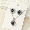 Fashion Suit Jewelry Temperament Sunflower Zircon Earrings Kate Sapphire Necklace