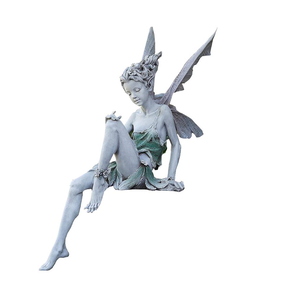 Feenstatue Skulptur Garten Landschaftsbau Hofkunst Harzstatue Außen Sitzend Turek Engel Fig V2B7
