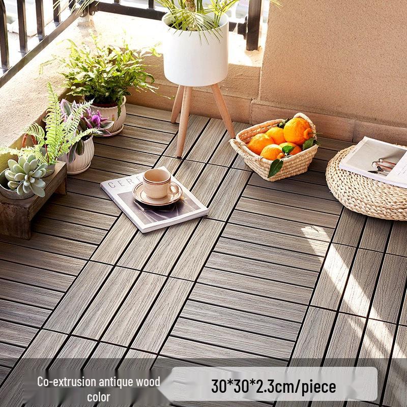 Außen-Holz-Kunststoff-Verbundstoff Terrassenbelag, Selbstverlegend & Korrosionsbeständig für Balkon- & Hofsanierung