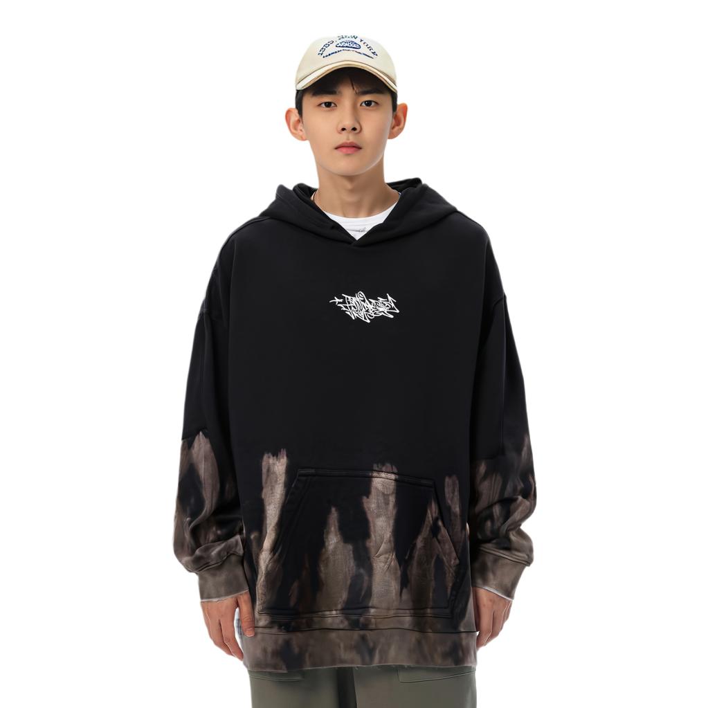 Li Ning Skateboard Series Gradient Loose Pullover Hoodie Unisex Hoodies Black AWDU325-1