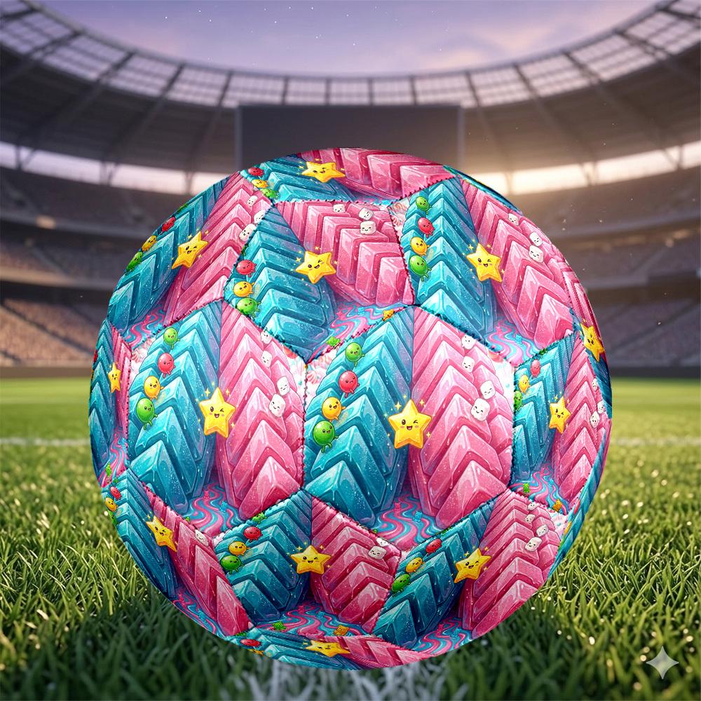 1pc Candy Land Adventure Themed Soccer Ball, Size 5, Lightweight PVC Material, Outdoor Training Soccer Ball Gift. q62268