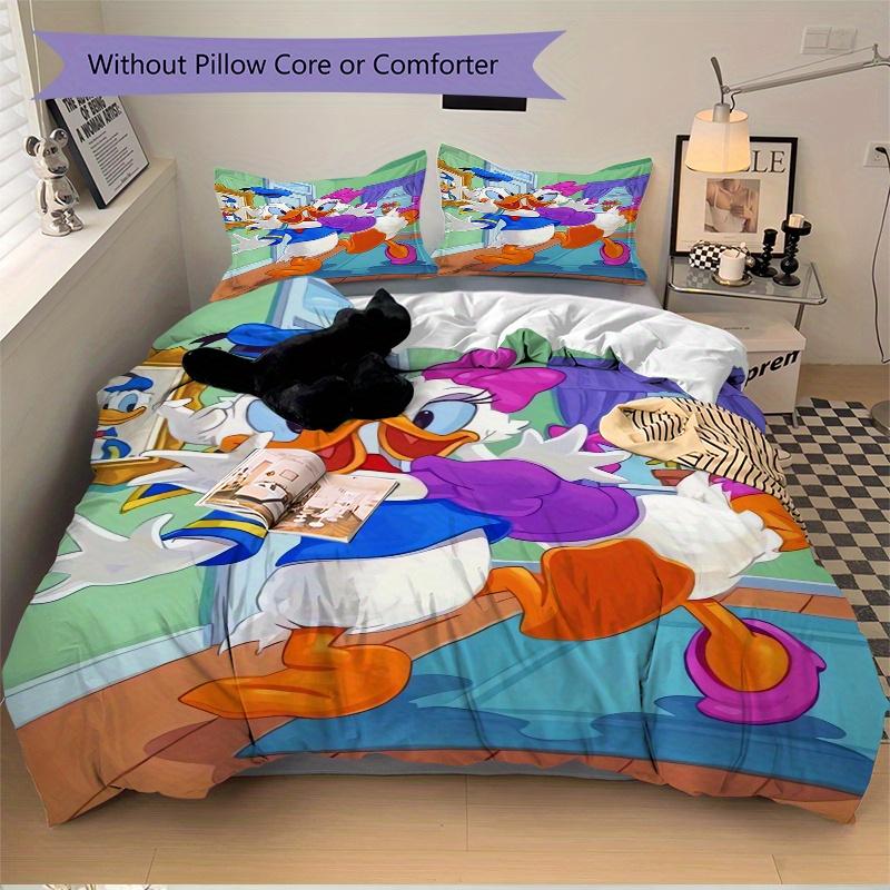 3pcs Donald Duck & Daisy Duck Bedding Set Includes Quilt Cover and Pillowcases, Suitable for All Seasons S028