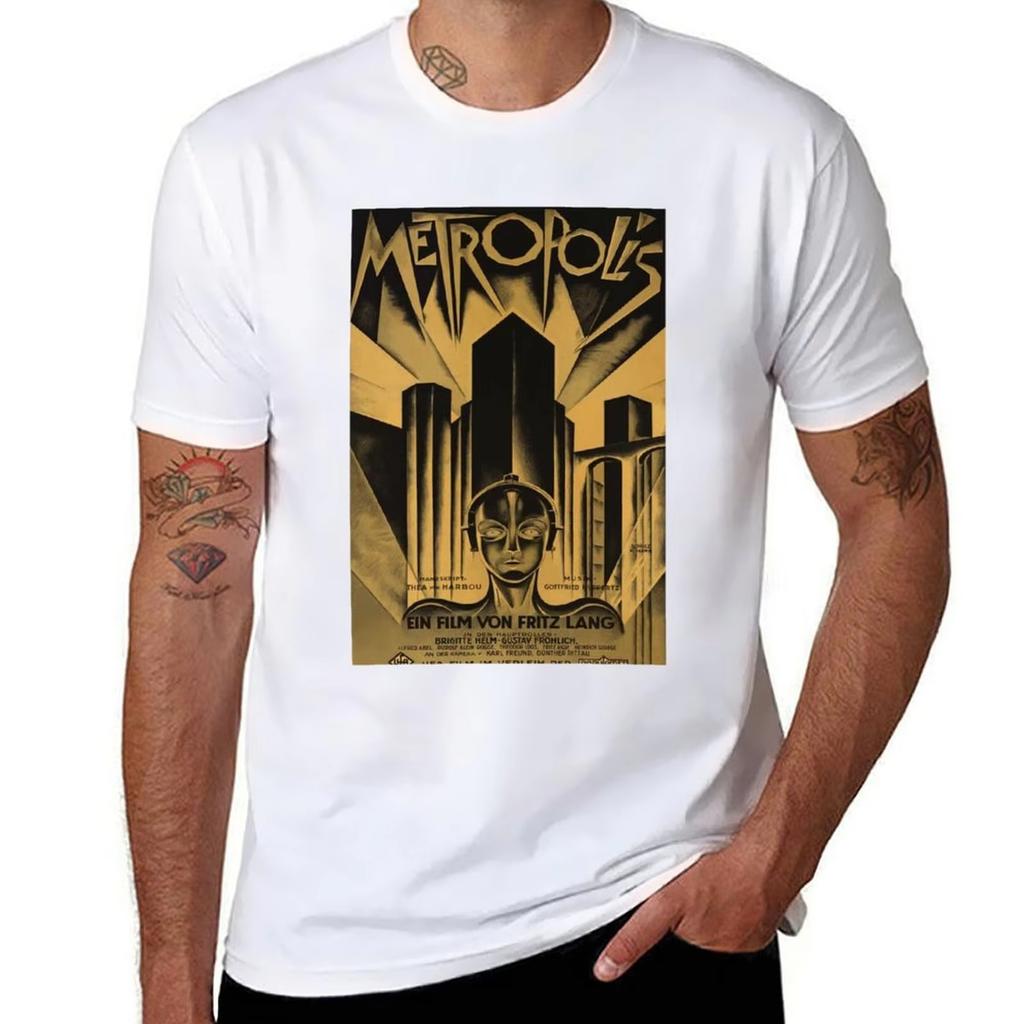 2025 neues Metropolis Fritz Lang 1926 Vintage Filmplakat T-Shirt übergroßes T-Shirt Anime T-Shirt übergroße Herrenkleidung