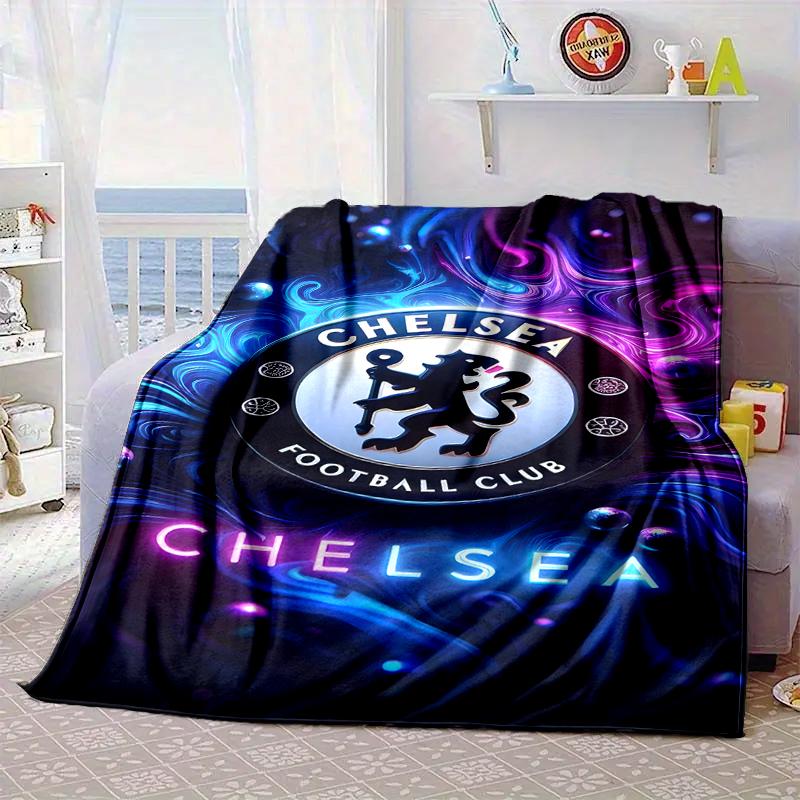 Football Club Emblem Lion Blanket Flannel Blanket for Bed, Sofa, Camping, Hiking, Picnic Essentials, Gift for Family Fan Gifts