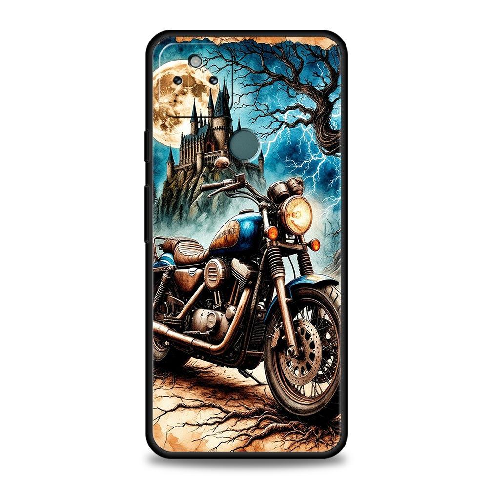 

Цвета Винтажный Мотоцикл Расписной Чехол для Телефона Cover для Google Pixel 10 9 8 7 6 9A 8A 7A 6A Pro Ударопрочный Мягкий ТПУ 9 Pro XL Сумки Pixel 8