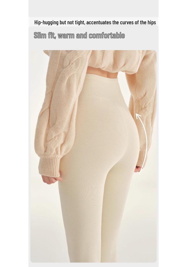 Velvet High-Waisted Women's Shark Pants: Warm, Elastic, Light Shaping, Slimming, Solid Color, Versatile Autumn/Winter Outerwear.