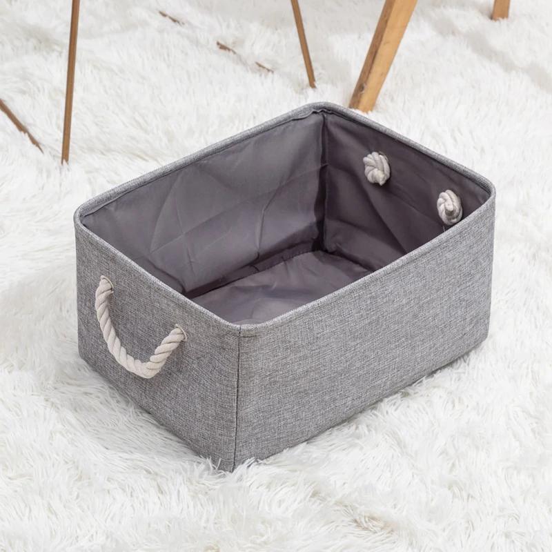 Folding Storage Baskets Kids Toys Organizer with Handle Clothes Sundries Storage Box Bucket Cabinet Storage Bag Laundry Basket