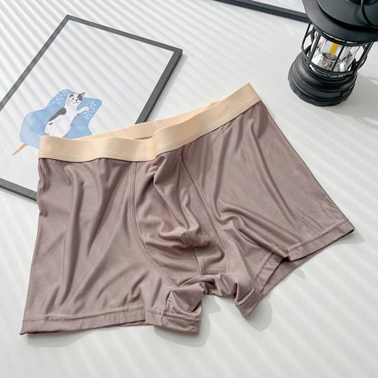 Slip da Uomo a Vita Media con Elastico in Vita, Tinta Unita con Stampa di Lettere, Mutandine Traspiranti U-convex