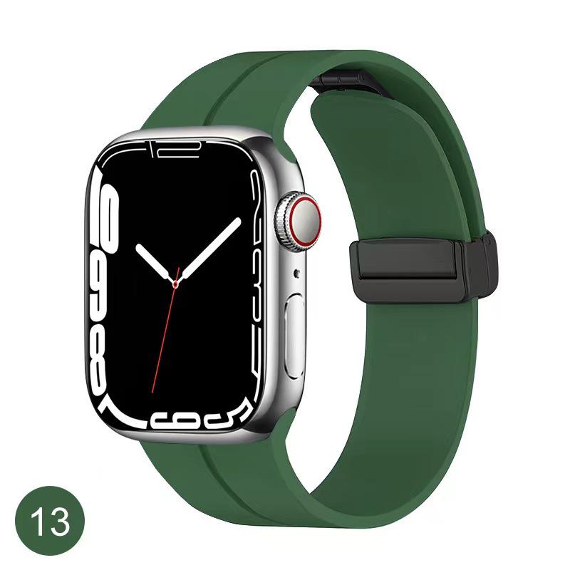 Magnetic Silicone Sport Band with Folding Buckle for iWatch/Apple Watch S10
