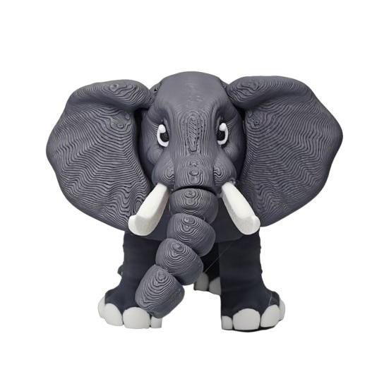 3D Printed Elephant Figurine Movable Joints Simulated Elephant Stress Relief Animal Fidget Toy Home Office Desktop Decoration Ornament