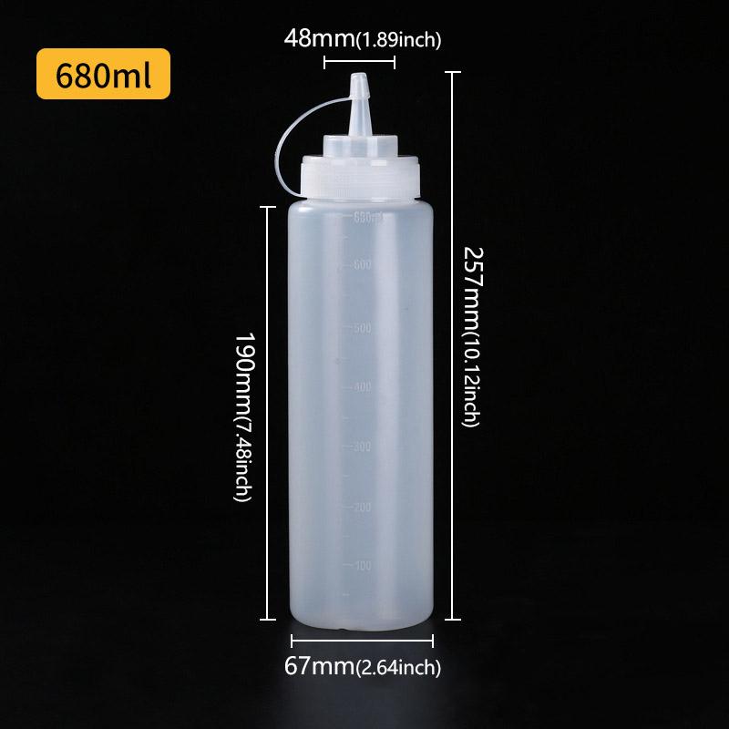 240-1000ml Plastic Pointed Mouth Squeeze Type Made Environmentally Friendly Bottles Containers For Sauces Ketchup BBQ Syrup Oils