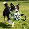 Squeaky Football Dog Toy for Training & Play: Self-Play Chew-Resistant Ball for Fetch Games and Independent Fun