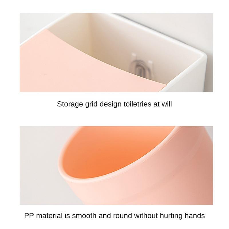 Toothbrush Holder Toilet Non-perforated Toothbrush Shelf Three-in-one Toiletry Cup Magnetic Tooth Cup Toothpaste Holder