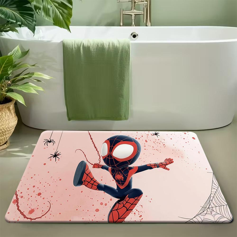 1pc, Floor Mat, Designed with Superhero & Classic Heroes Theme, Multiple Sizes, Suitable for Living Room, Bathroom, Kitchen,