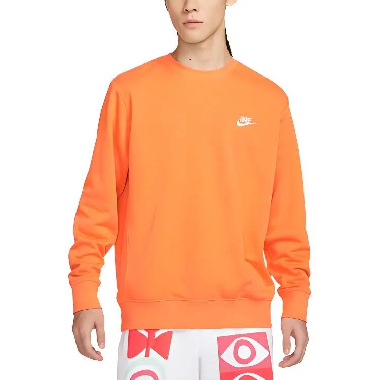 Nike As M Nsw Club Crw Ft Embroidered Logo Ribbed Knit Pullover Sweatshirt (Unisex) Sweatshirts BV2667 885