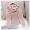 Summer Short Knitted Cardigan Coat Women's Hooded Ladies Solid Color Button Sun Protection Thin Outdoor Outwear