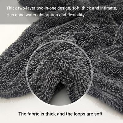 Microfiber Drying Towel Twisted Pile 2 Sides 1200 Gsm Thick Microfiber Cloth Super Absorbent Car Motorcycle Drying Cloth