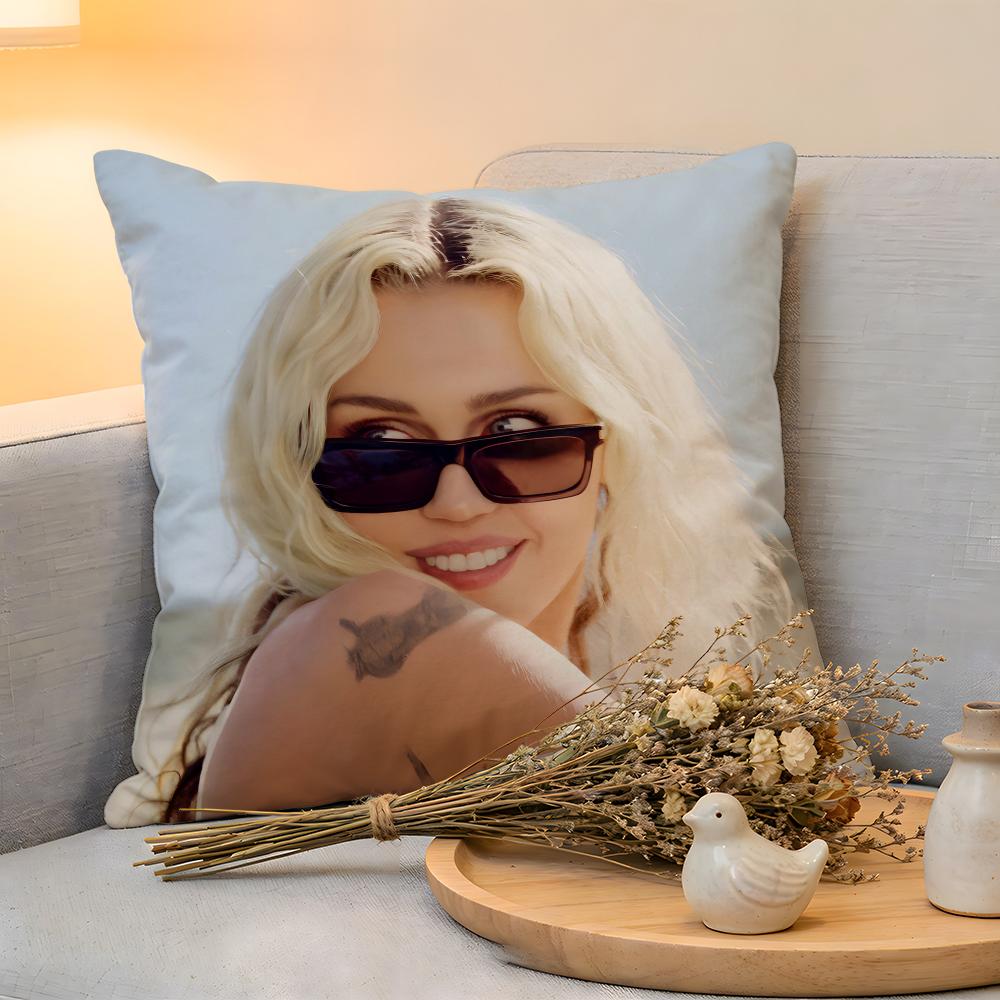 Cushion Cover Linen SkinFriendly Soft Decorative Case For Sofa Home Decor Hot Singer MMiley CCyrus Pillow Cover