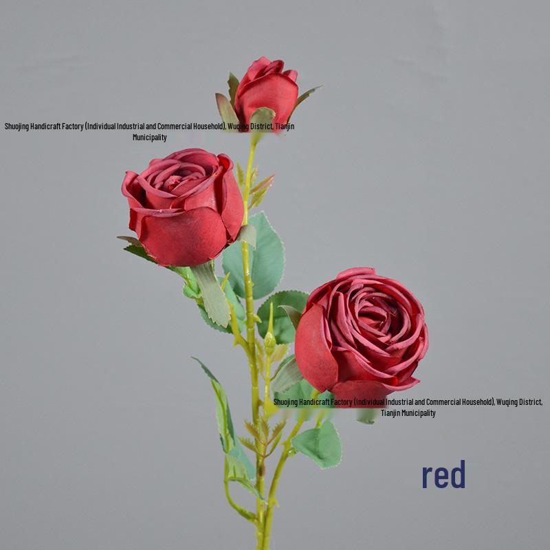 

Imperial Multi-Head Rose: 3-Stem Artificial Flower for Weddings, Valentine s Day, Ceremonies, and Soft Décor