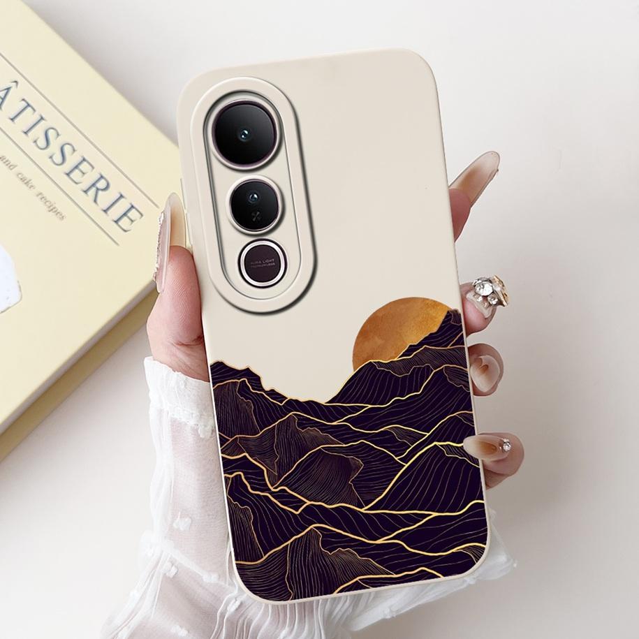 Pro Vivo V50 Lite 4G Pouzdro V2441 Kryt Luxusní Mašlička Malované Měkké Tekuté Silikonové Pouzdro na Telefon Pro Vivo V50 5G V 50 V50Lite Fundas
