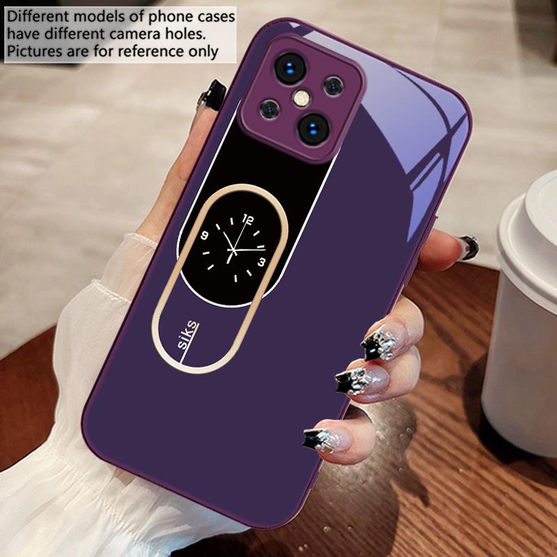 Wall Clock Color Pattern For Oppo Find X5 X8 Pro X3 Lite A72 58 73 54S F11 79 Reno 6 4Z 5G Nord N200 Tempered Glass Phone Case