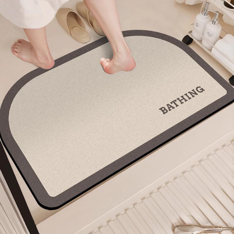 Anti-Slip Diatom Mud Bathroom Mat: Water-Absorbent, Stain-Resistant, Easy-Clean Floor Mat for Toilet Entrance