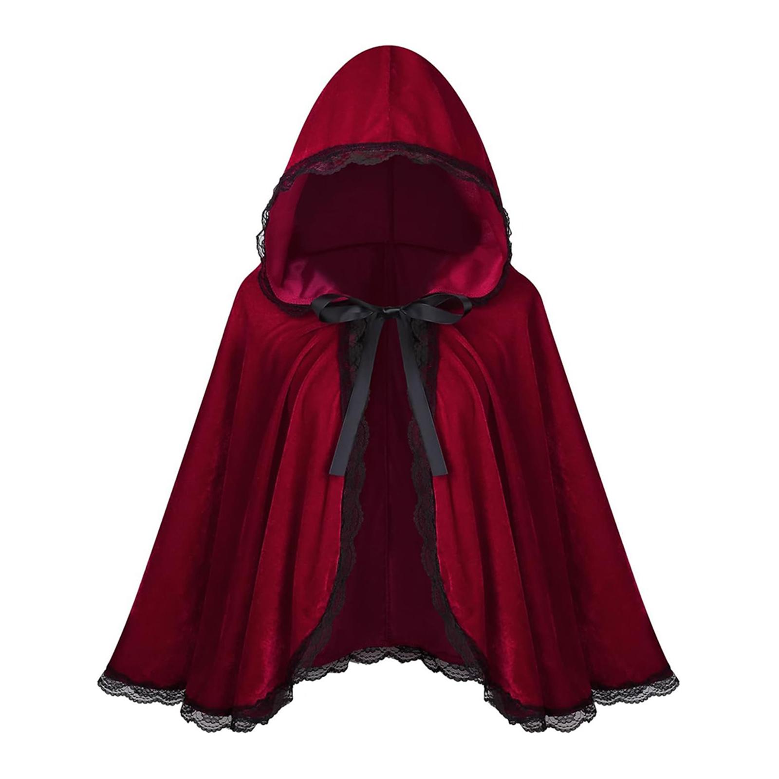 

Дышащий Бархатный Плащ с Деликатной Кружевной Отделкой Верхняя Одежда Унисекс для Праздничных Рождественских Встреч D