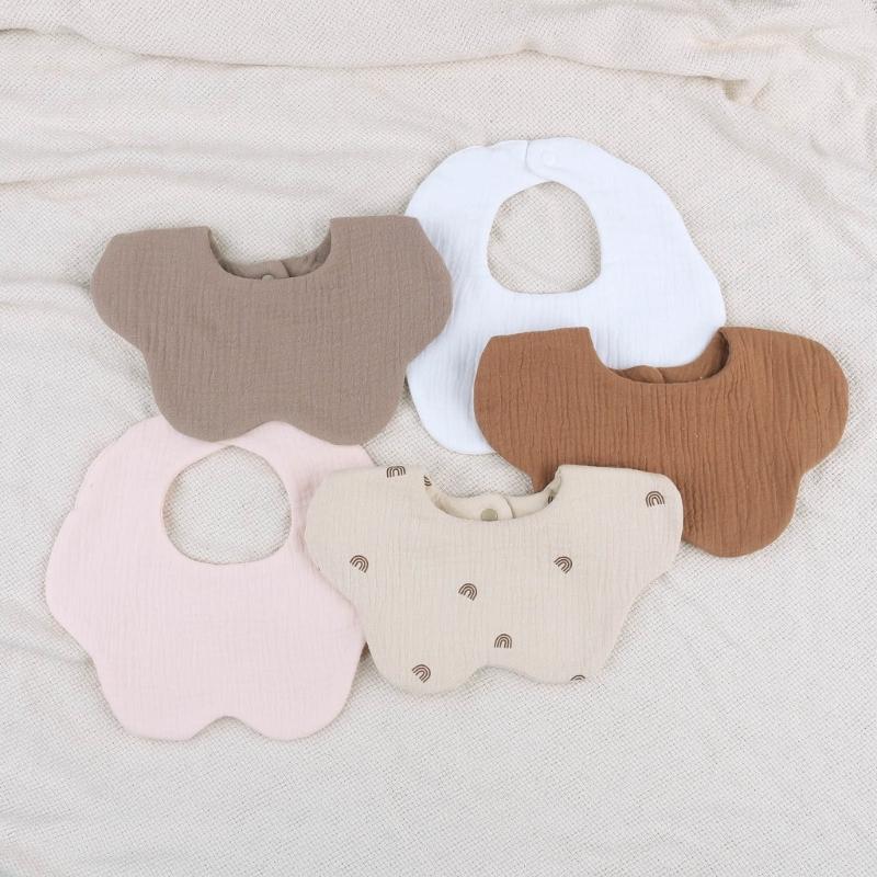 2PCS Baby Drooling Bib Burp Cloth for 0-24 Months Infants Cotton Saliva Towel Unisex Breathable Baby Bibs for Newborn