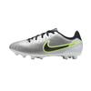 Jr. Tiempo Legend 10 Academy Comfortable Non-Slip Shock Absorbing Durable Low-Top Soccer Shoes Kids Sneaker Metallic-Silver DV4349-001