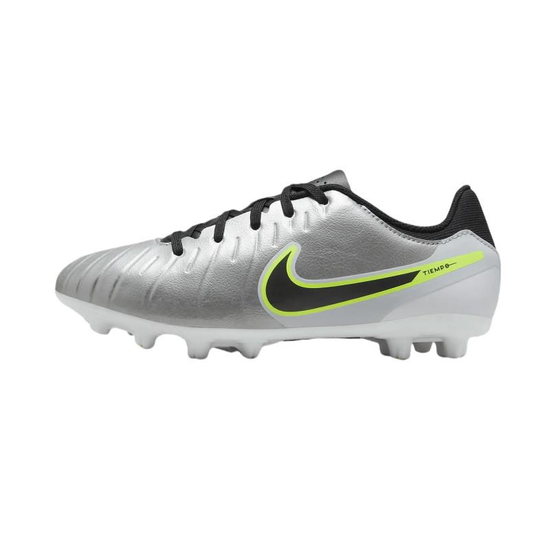 Nike Jr. Tiempo Legend 10 Academy Comfortable Non-Slip Shock Absorbing Durable Low-Top Soccer Shoes Kids sneaker Metallic-Silver DV4349-001