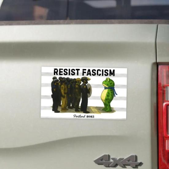 Portland Frog Protester Sticker Set Waterproof Vinyl Bumper Stickers Portland Rage Resistance Humor Frogs
