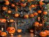 Autumn Wood Backdrops for Pumpkin Halloween Farm Thanks Giving Brown Wooden Wall Background Props Party Decorations Banner