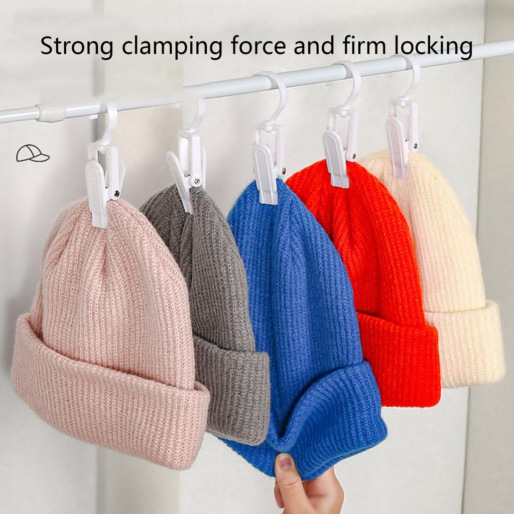 10 Pieces Portable Laundry Hooks Hanging Laundry Hooks Clip Plastic Laundry Hooks Clip with 360° Rotatable Hangers