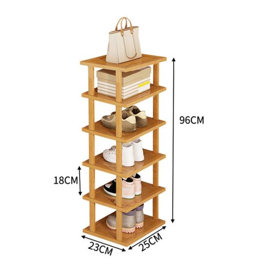 Six Layers Stable Structure Waterproof Large Capacity Bamboo Great Load Bearing Multi-purpose Entryway Shoes Storage Organizer Shelf