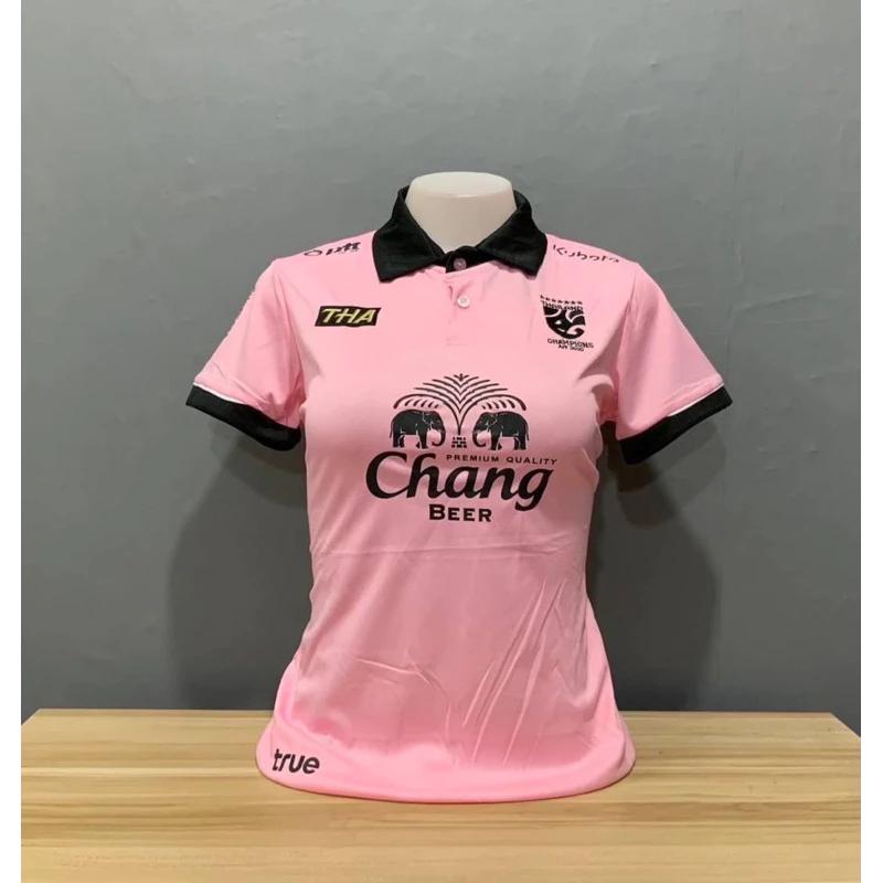 Thailand National Women Football Soccer Training JERSEY CHEER Fan Print Vintage Retro Elephant Quick Dry Polo Shirt Short Sleeve Uniform Sport Outdoor