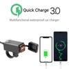 Motorcycle USB Charger Waterproof Mobile Phone Adapter QC3.0 12V-24 Autocycle Fast Charging Car Fast Charger with Switch
