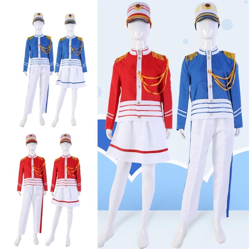 Honor Guard Wind Band Costume Set with Hat and Glove
